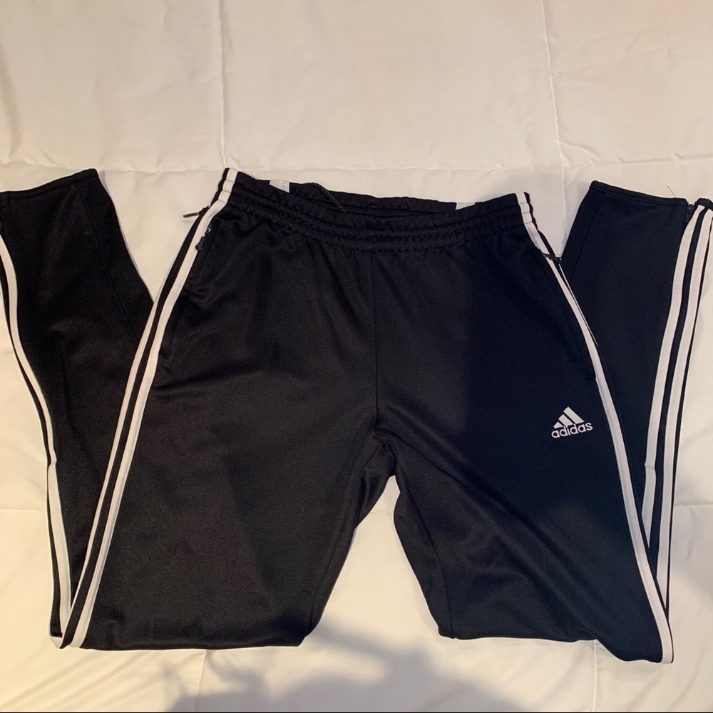 Adidas Black/White track pants Size Medium